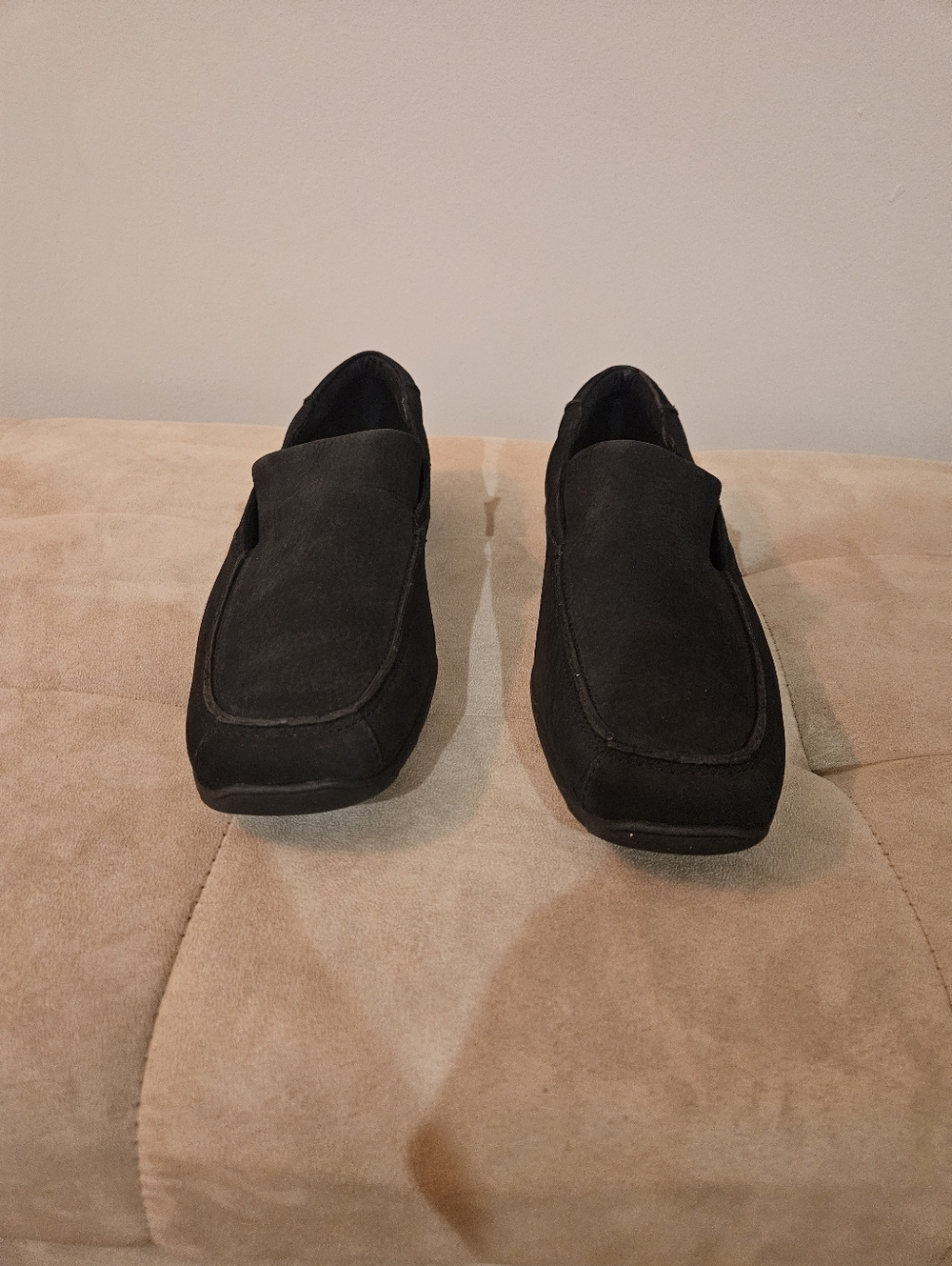 Stacy Adams Black Suede Slip-On Loafers